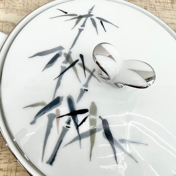 Noritake VINTAGE 50s Japanese Porcelain Sugar & Creamer Set Bamboo 2133 B05 - Picture 4 of 14